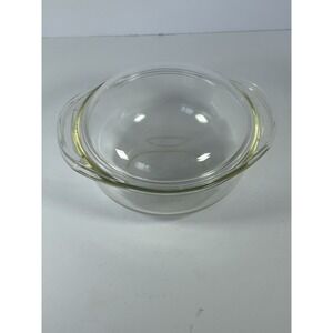 Vintage PYREX #022 Clear Glass 1 Quart Casserole Bowl With PYREX Lid 682-C